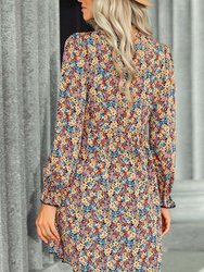 Multicolor Floral Print Dress