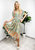 Multicolor Floral Retro Print Dress - Green