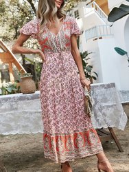 Multicolor Printed Bohemian Dress