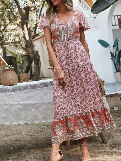 Anna-Kaci Multicolor Printed Bohemian Dress product