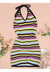 Multicolor Striped Knit Dress