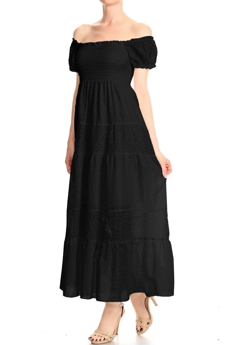 Off Shoulder Lace Maxi Dress