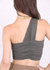 One Shoulder Cutout Front Sports Bra