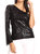 One Shoulder Long Sleeve Sequin Party Top - Black