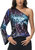 One Shoulder Long Sleeve Sequin Party Top