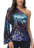 One Shoulder Long Sleeve Sequin Party Top