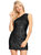 One Shoulder Sequin Mini Dress - Black
