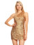 One Shoulder Sequin Mini Dress - Gold