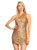 One Shoulder Sequin Mini Dress - Gold