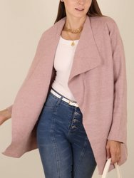 Open Front Wide Lapel Waterfall Relaxed Cardigan