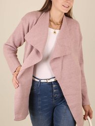 Open Front Wide Lapel Waterfall Relaxed Cardigan