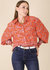 Oriental Floral Collared Shirt