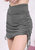 Overlap Waist Ruched Sports Skirt - Gray