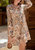 Paisley Print Long Sleeve Dress - Beige