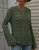Patterned Knit Bell Sleeve Sweater - Olive Green