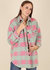 Plaid Pattern Curved Hem Shacket