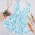 Plunge Neck Ribbon Strap Dress - Light Blue