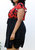 Plus Size Floral Print V Wrap Ruffle Sleeveless Dress