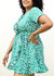 Plus Size Green Swing Dress with Front Keyhole Neckline