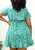 Plus Size Green Swing Dress with Front Keyhole Neckline