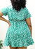 Plus Size Green Swing Dress with Front Keyhole Neckline