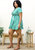 Plus Size Green Swing Dress with Front Keyhole Neckline