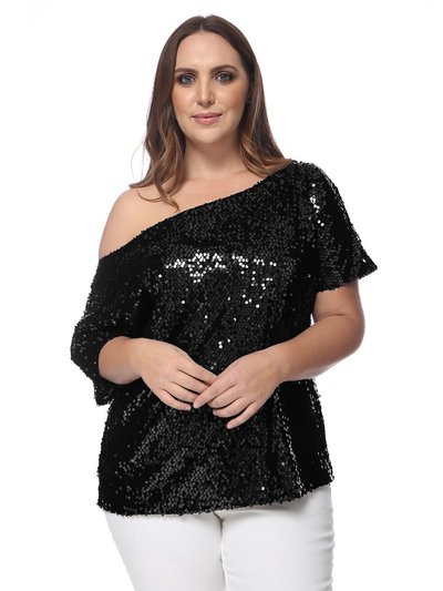 Anna-Kaci Plus Size One Shoulder Sequin Top product