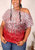 Plus Size One Shoulder Sequin Top - Silver And Red