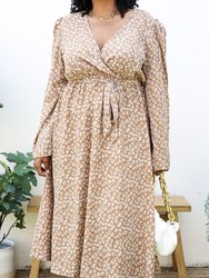 Plus Size Paisley Print Wrap Flwoy Maxi Dress