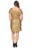 Plus Size Sequin Ruched Sleeve Cocktail Dress