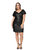 Plus Size Sequin Ruched Sleeve Cocktail Dress - Black