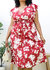 Plus Size Tropical Floral Print Maxi Wrap Dress With Ruffle Sleeves