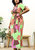 Plus Size Tropical Floral Tie Waist Flowy Maxi Dress