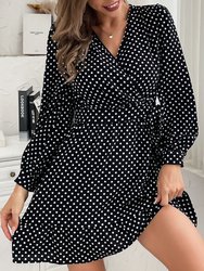 Polka Dot Bishop Sleeve Dress