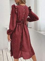 Polka Dot Button Back Dress