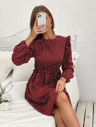 Polka Dot Button Back Dress