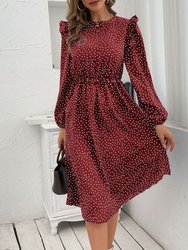 Polka Dot Button Back Dress