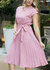 Polka Dot Cap Sleeve Dress - Pink