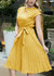 Polka Dot Cap Sleeve Dress - Yellow
