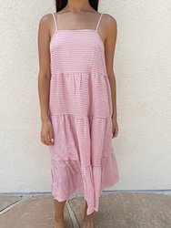 Polka Dot Halter Tiered Dress