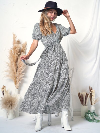 Anna-Kaci Printed Puff Sleeve Wrap Dress product