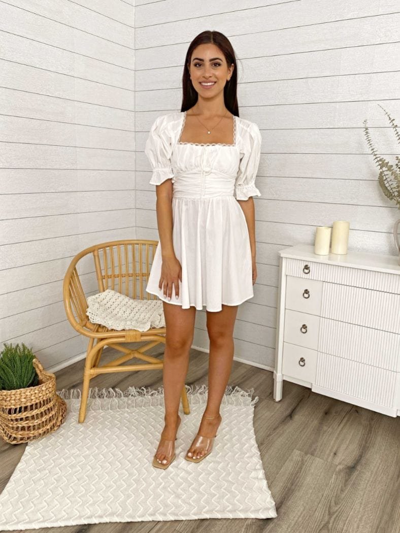 White Open Chest Dress