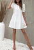 Puff Sleeve Tiered Shift Dress - White