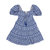 Puffy Sleeves Deep V Neck Dress - Blue