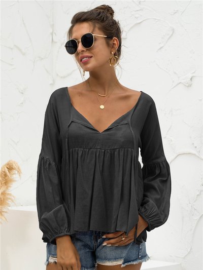 Anna-Kaci Relaxed Light Gathered Blouse product