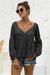 Relaxed Light Gathered Blouse - Black