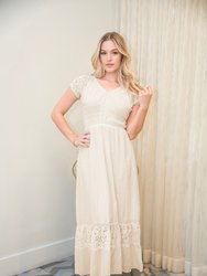 Renaissance Boho Lace Maxi Dress - Beige