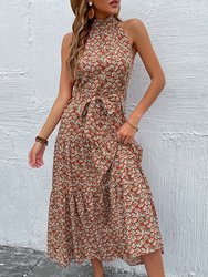 Ribbon Back Halter Neck Dress