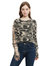 Ripped Long-Sleeve Pullover Top - Camo