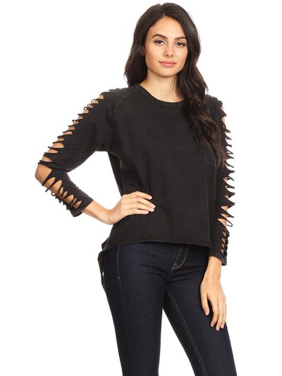 Anna-Kaci Ripped Long-Sleeve Pullover Top product